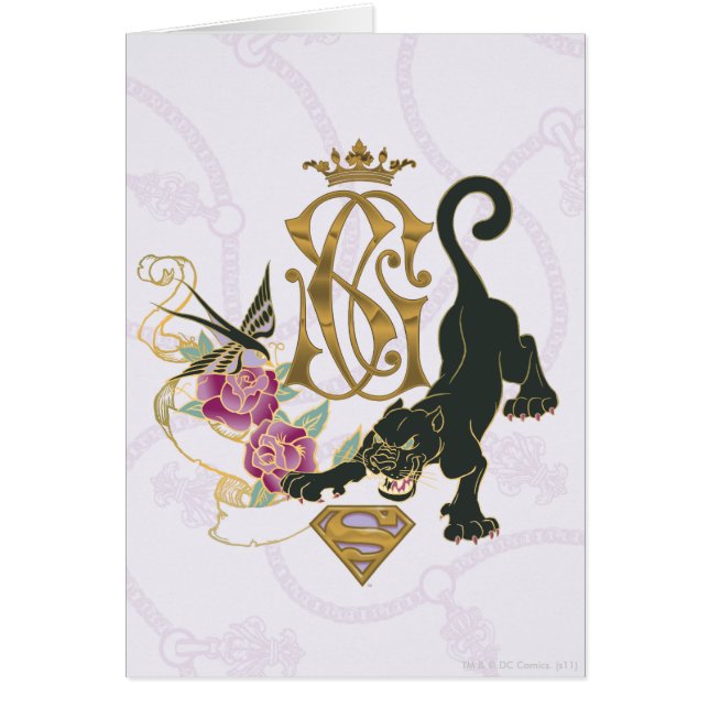 Supergirl Black Panther Hälsningskort (Framsidan)