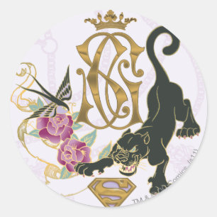 Supergirl Black Panther Runt Klistermärke