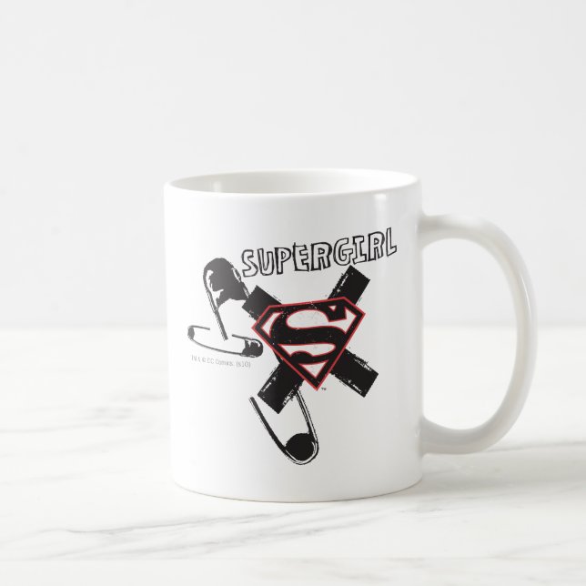 Supergirl Black Safety Stift Kaffemugg (Höger)