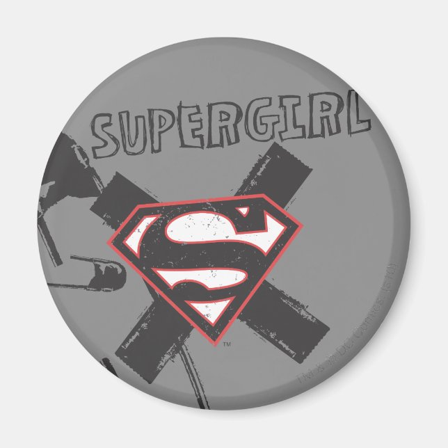 Supergirl Black Safety Stift Magnet (Framsidan)