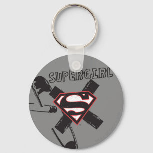 Supergirl Black Safety Stift Nyckelring