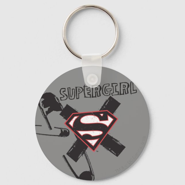Supergirl Black Safety Stift Nyckelring (Framsida)