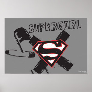 Supergirl Black Safety Stift Poster