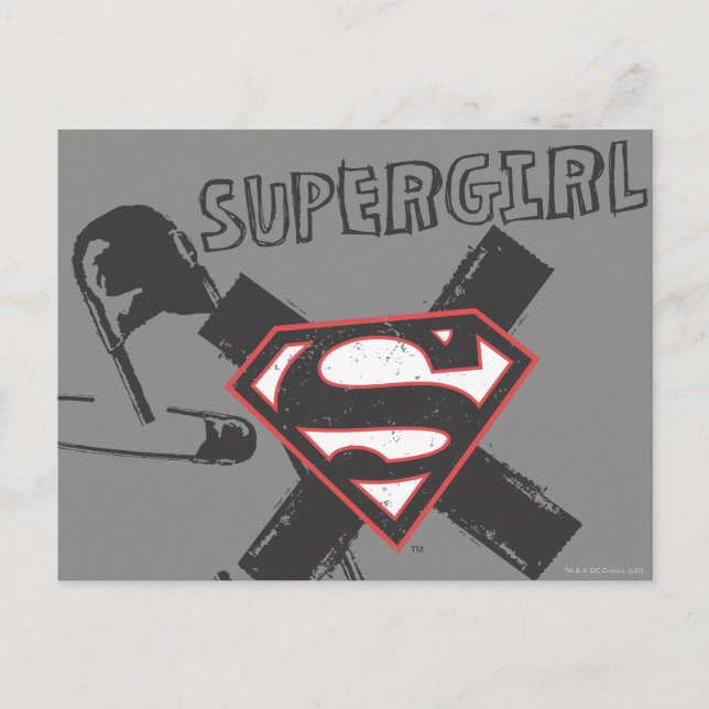 Supergirl Black Safety Stift Vykort (Framsida)