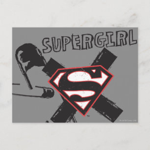 Supergirl Black Safety Stift Vykort