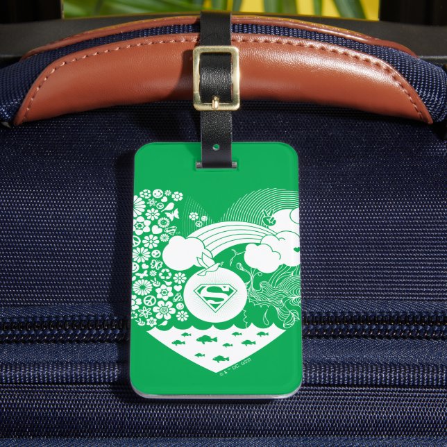 Supergirl Blommigt Peace Heart Graphic Bagagebricka (Framsida Insitu 2)