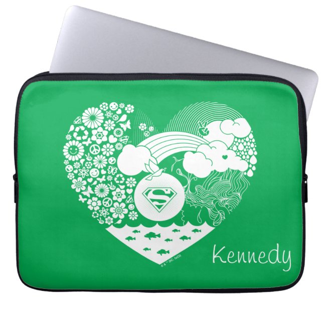 Supergirl Blommigt Peace Heart Graphic Laptop Fodral (Framsidan)