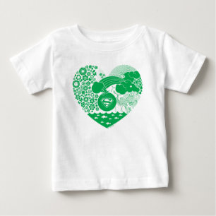 Supergirl Blommigt Peace Heart Graphic T Shirt