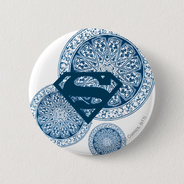 Supergirl Blue Circle Design Knapp (Framsida)