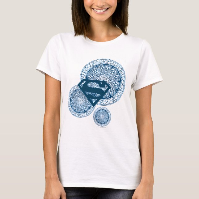 Supergirl Blue Circle Design T-shirt (Framsida)