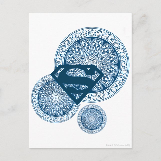 Supergirl Blue Circle Design Vykort (Framsida)