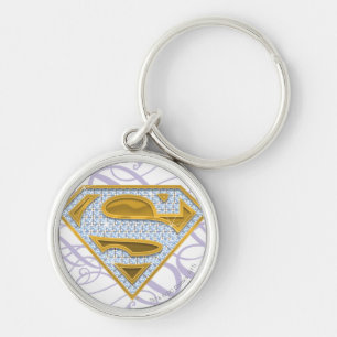 Supergirl Blue Jewels 2 Rund Silverfärgad Nyckelring