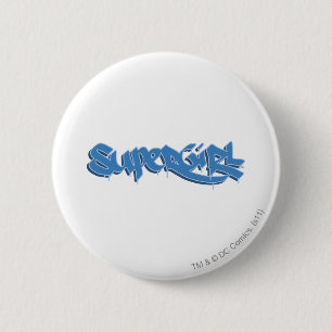 Supergirl Blue Logotyp Knapp