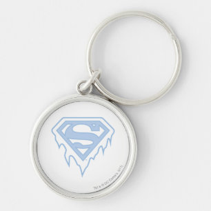 Supergirl Blue Logotyp Rund Silverfärgad Nyckelring