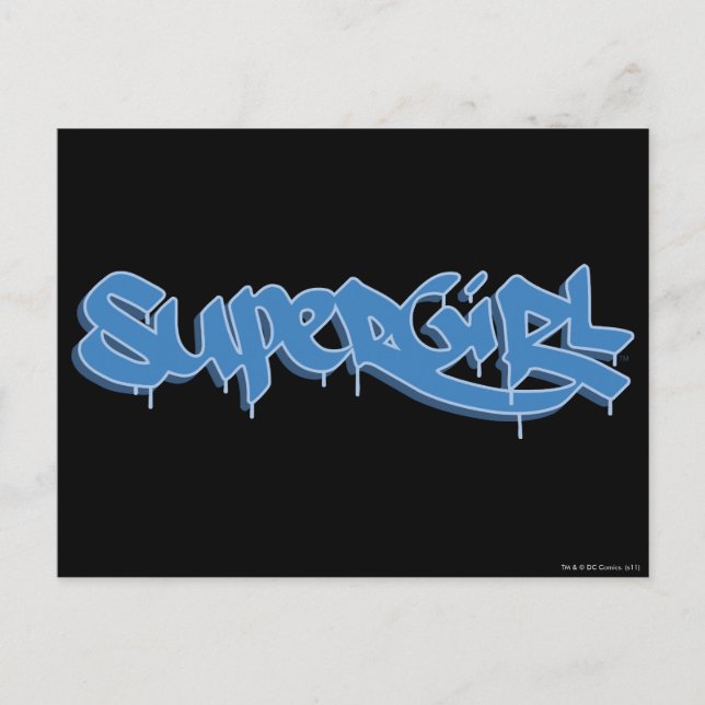 Supergirl Blue Logotyp Vykort (Framsida)