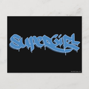 Supergirl Blue Logotyp Vykort