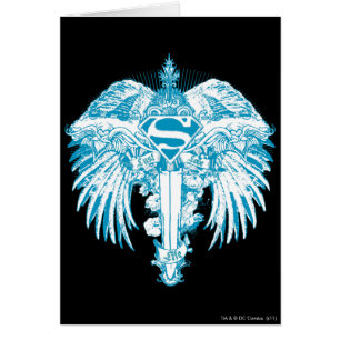 Supergirl Blue Vingar Hälsningskort