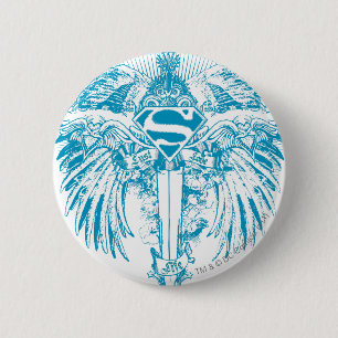 Supergirl Blue Vingar Knapp