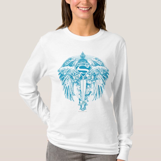 Supergirl Blue Vingar T-shirt (Framsida)