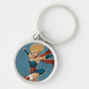 Supergirl Bombshell Rund Silverfärgad Nyckelring