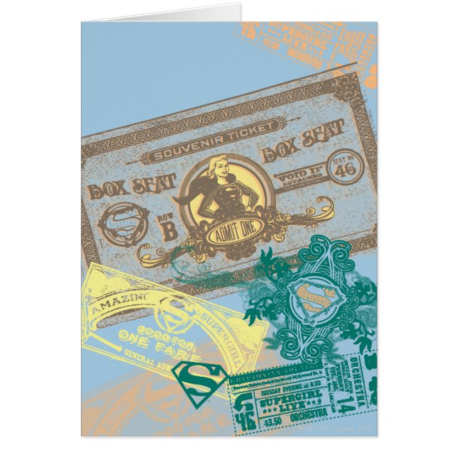 Supergirl Box, sätesblå Hälsningskort (Framsidan)