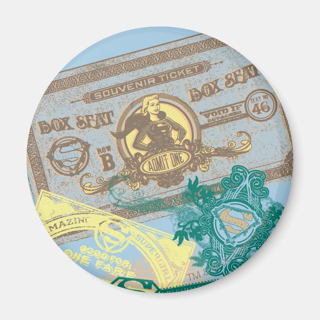 Supergirl Box, sätesblå Magnet (Framsidan)