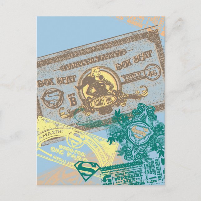 Supergirl Box Seat Blue Vykort (Framsida)