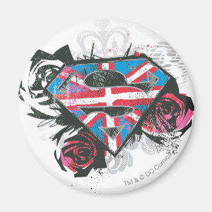 Supergirl British Flagga och Ro Magnet