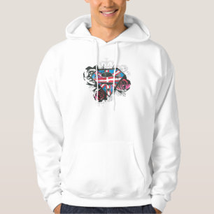 Supergirl British Flagga och Ro Sweatshirt Med Luva