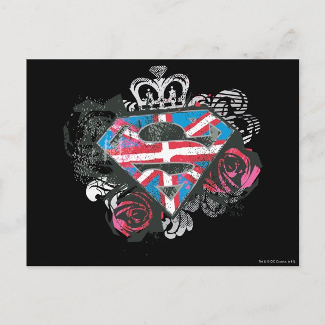 Supergirl British Flagga och Ro Vykort (Framsida)