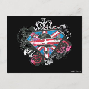 Supergirl British Flagga och Ro Vykort
