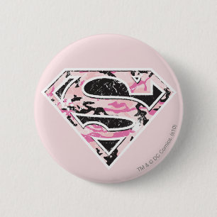Supergirl Camouflage Logotyp Knapp