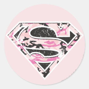 Supergirl Camouflage Logotyp Runt Klistermärke