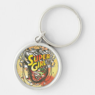Supergirl Chains Rund Silverfärgad Nyckelring