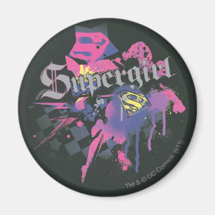 Supergirl Checkered Splatter Magnet