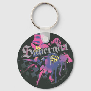 Supergirl Checkered Splatter Nyckelring