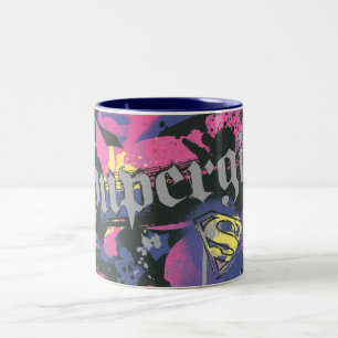 Supergirl Checkered Splatter Två-Tonad Mugg