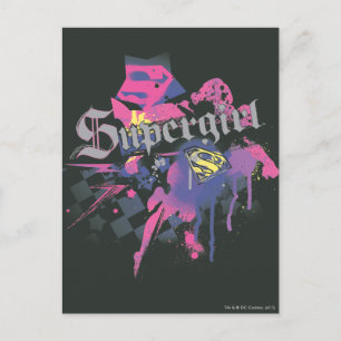 Supergirl Checkered Splatter Vykort