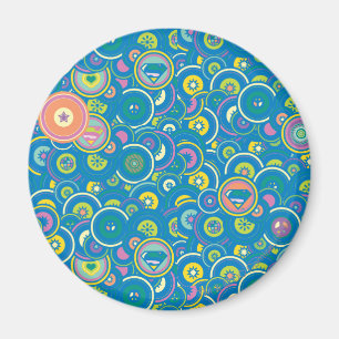 Supergirl Circle Blue Mönster Magnet