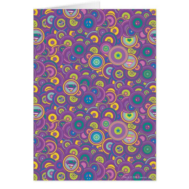 Supergirl Circle Lila Mönster Hälsningskort (Framsidan)