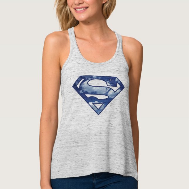 Supergirl Cloud Logotyp Linne Med Racerback (Framsida)
