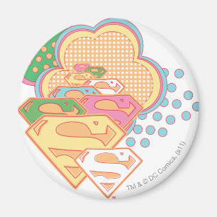 Supergirl Colorful Cloud Logotyp Magnet