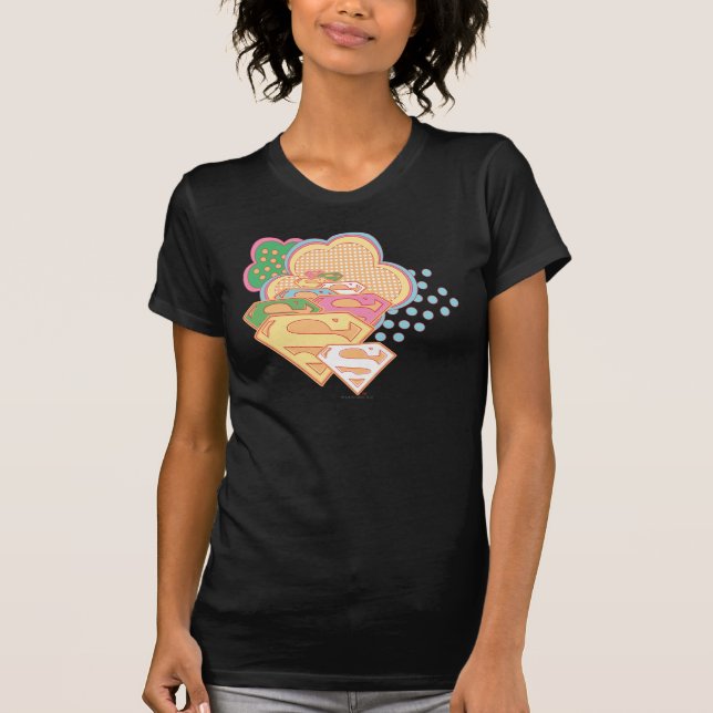 Supergirl Colorful Cloud Logotyp Tee (Framsida)