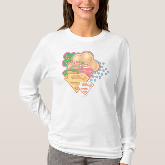 Supergirl Colorful Cloud Logotyp Tee (Framsida)