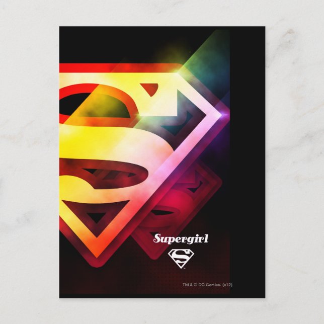 Supergirl Colorful Logotyp Vykort (Framsida)