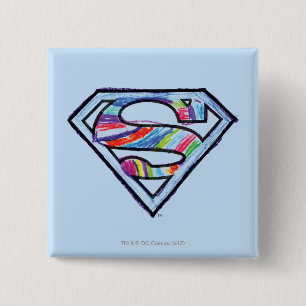 Supergirl Colorful Sketch Logotyp Knapp