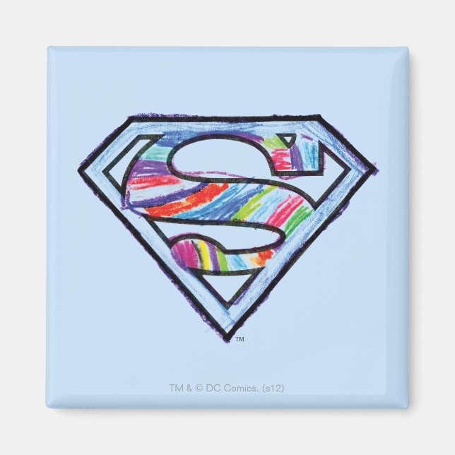 Supergirl Colorful Sketch Logotyp Magnet (Framsidan)