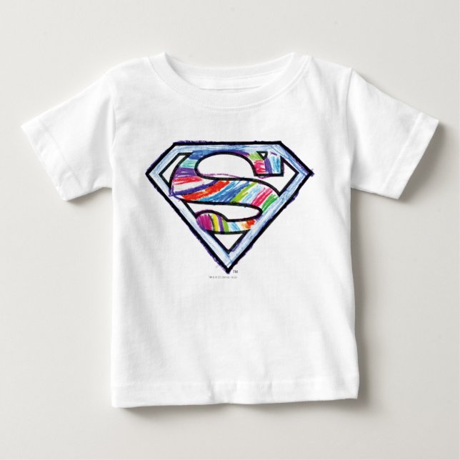 Supergirl Colorful Sketch Logotyp T-shirt (Framsida)