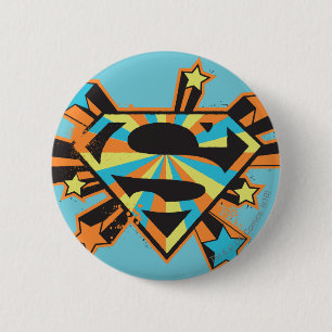 Supergirl Colorful Stars Logotyp Knapp