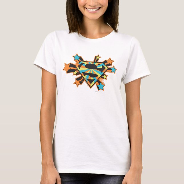 Supergirl Colorful Stars Logotyp Tee (Framsida)